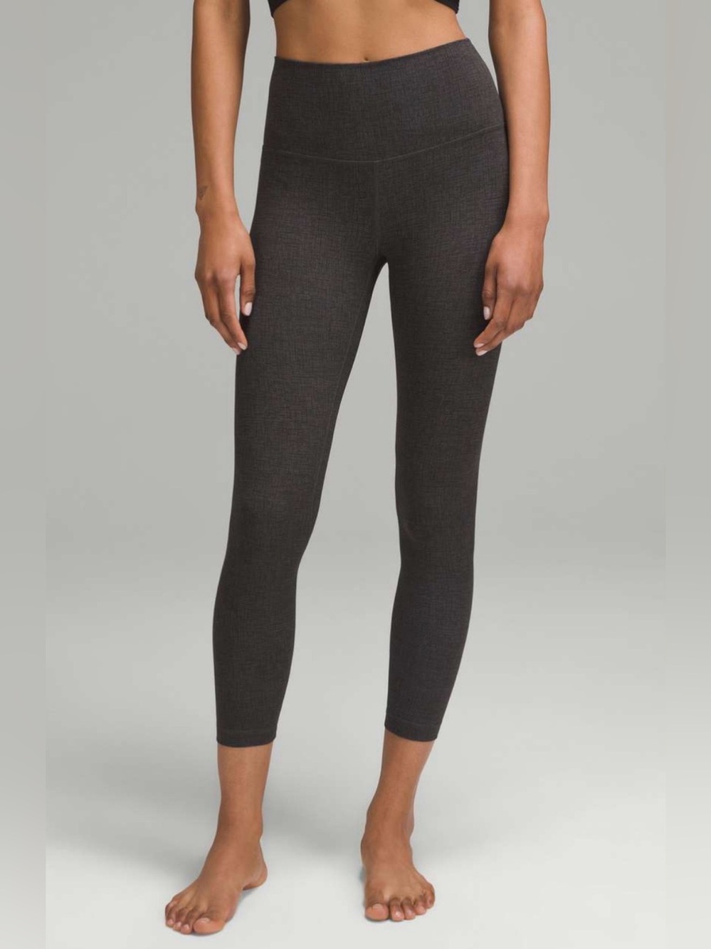 Lululemon Align High Rise 25” Leggings Diamond Texture Print Black Size 2 EEUC